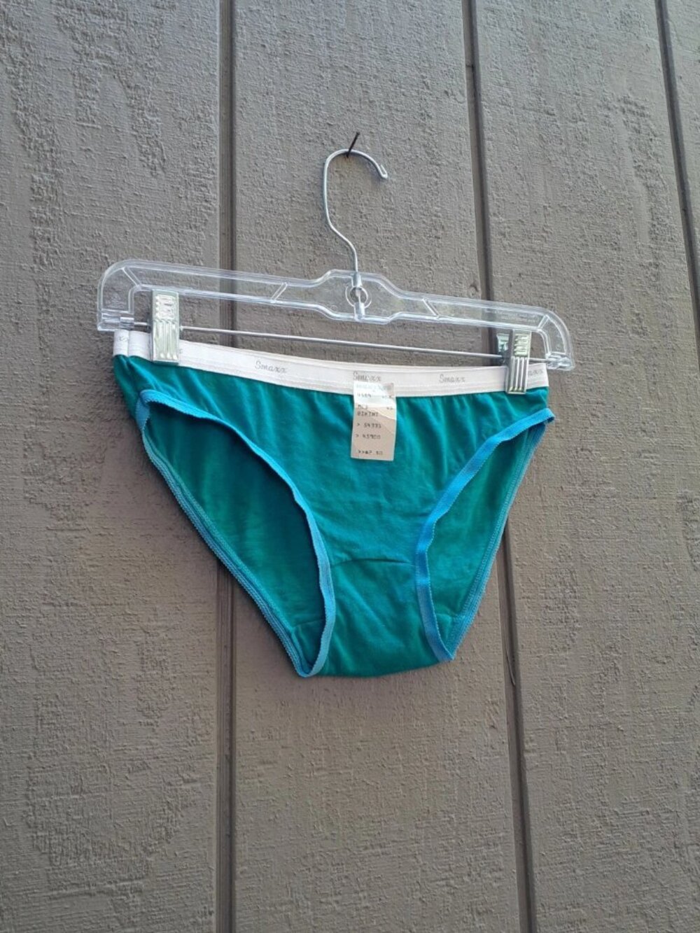 Vtg 90s Smaxx Bikini Panties NWT Deadstock Bloomers Teal 100% Cotton 6 S/M 1990s